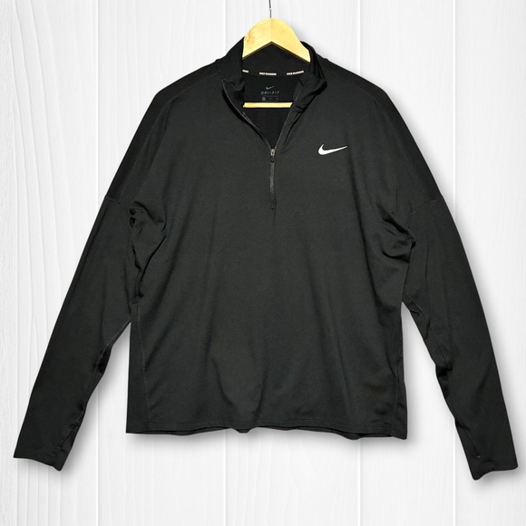 Nike Tops - Nike Dri-FIT Quarter Zip Running Pullover Women XL Black